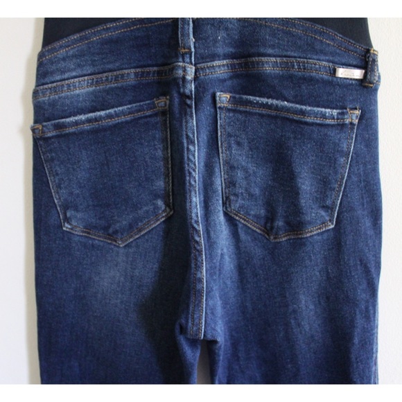 KanCan Maternity NWOT Skinny Over Bump Frayed Hem Maternity Jeans Raw Frayed Hem - Picture 9 of 12